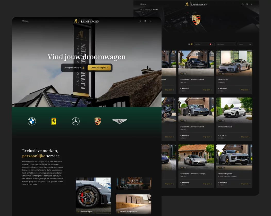 Premium-Webseite mit intelligenter KI für Autoboutique Leimbergen