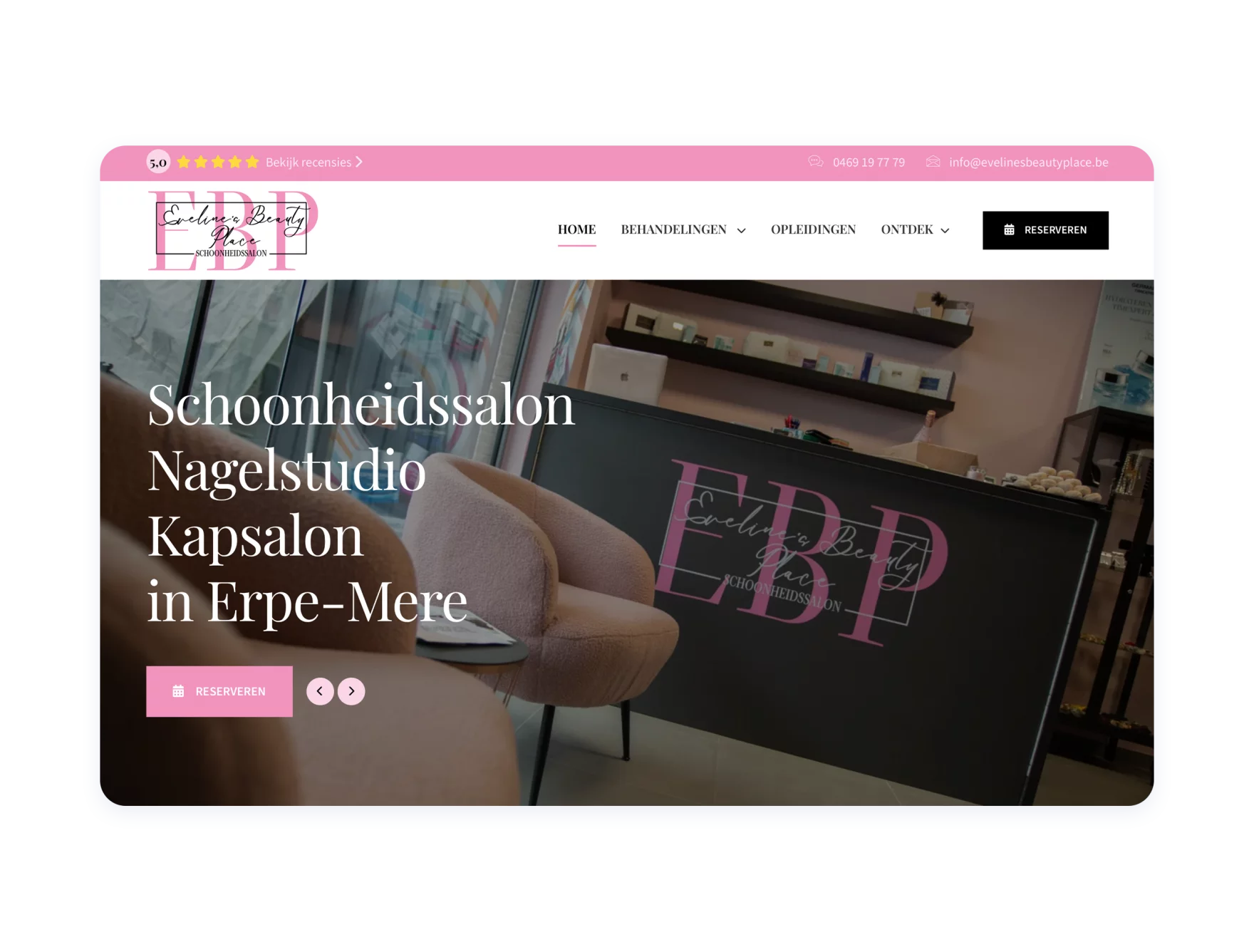 Eveline's Beauty Place: Een flexibele en stijlvolle website voor Eveline's Beauty Place